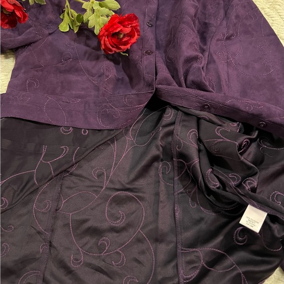 Croft and Barrow Size M Long Sleeve Button Front Blouse Blue - Purple Lot 2 New - Picture 13 of 13